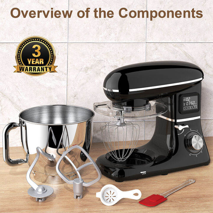 Stand mixer Kue 6 Speed 5.5L Powerful mixer roti / Roti dengan Timer