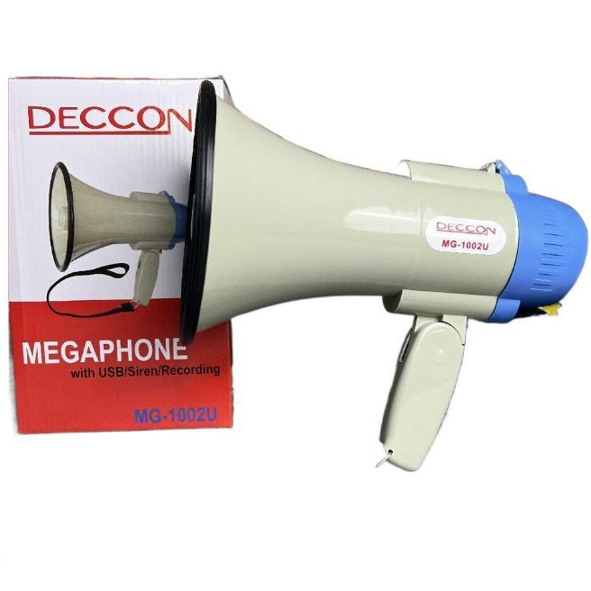 โทรโข่ง-deccon-mg-1002u-น้ำเงิน-6-โทรโข่งมีไซเรนอัดเสียงได้-มีไซเรน-กำลังขับ-25w-ขนาดฮอร์น-6-นิ้ว