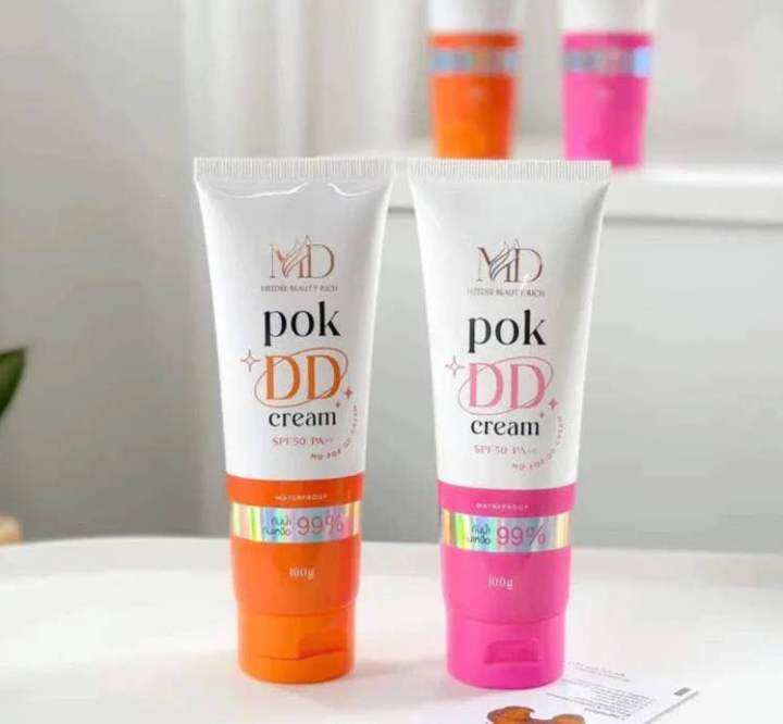 ครีมกันแดด-pok-dd-cream-พอกดี-กันแดดทาตัว-ปรับผิวขาว-spf50-พอกดีดีครีม-กันแดดพอกดีเปลี่ยนผิวขาว-100g