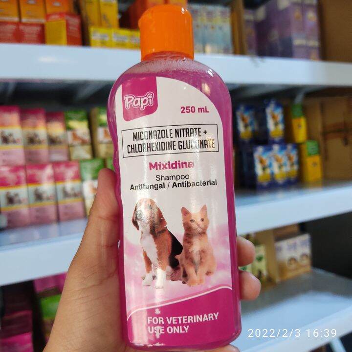 MIXIDINE (250ml)dog cat shampoo, antifungal,anti bacteria, papi