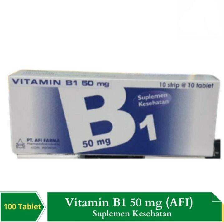 VITAMIN B1 50mg Perbox isi 100 tablet / Vitamin B Lazada Indonesia