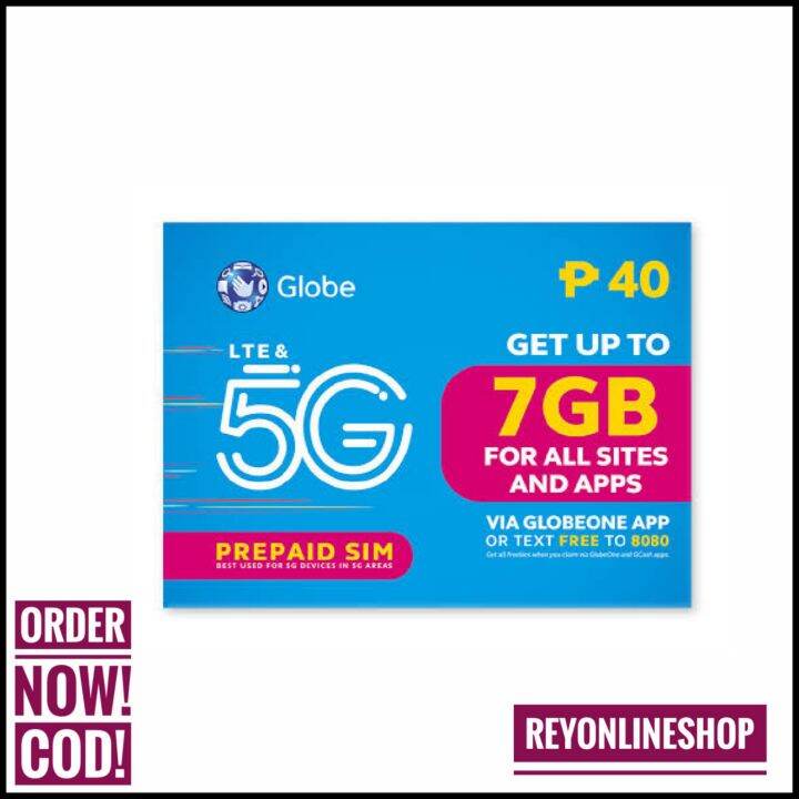 Globe Sim 5G/LTE With 7GB Free Data | Lazada PH