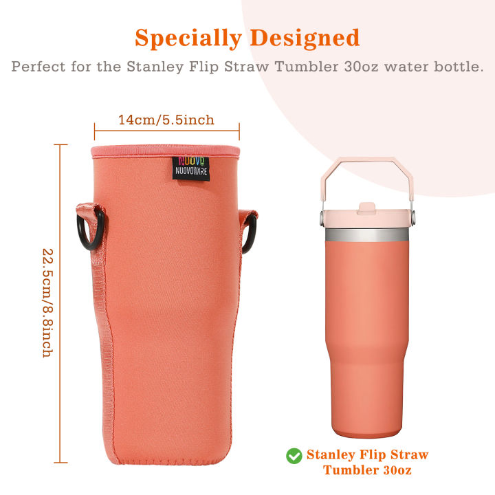  Nuovoware Water Bottle Carrier Bag Fits Stanley Quencher H2.0,  40OZ Bottle Pouch Holder with Adjustable Shoulder Strap, Neoprene Water  Bottle Holder for Hiking Travelling Camping, Light Pink : Sports & Outdoors
