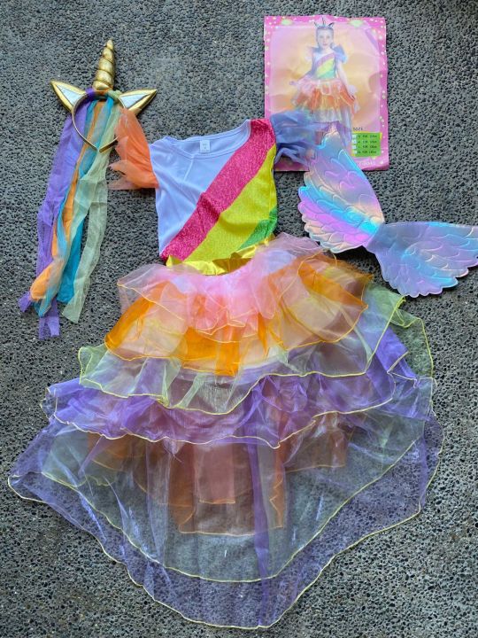 Unicorn dress / costume tutu with wings and headdress | Lazada PH