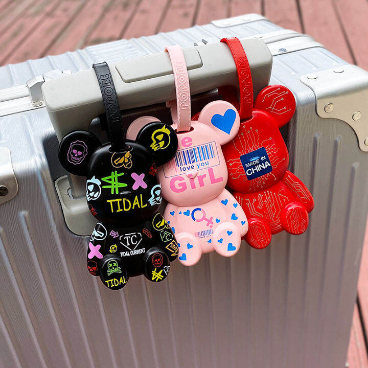 Suitcase Tag Creative Violent Bear Luggage Tag Backpack Boarding Pass