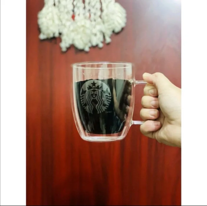 Starbucks Double wall glass heat resistant Hot& Cold475Ml /350Ml