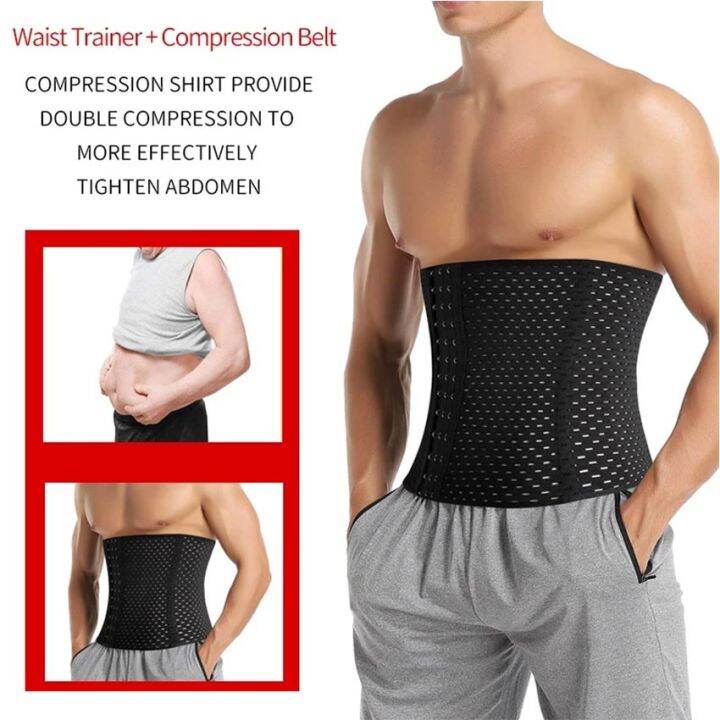 Men Waist Trainer Corsets Tummy Belt Control Shapewear Sport Workout