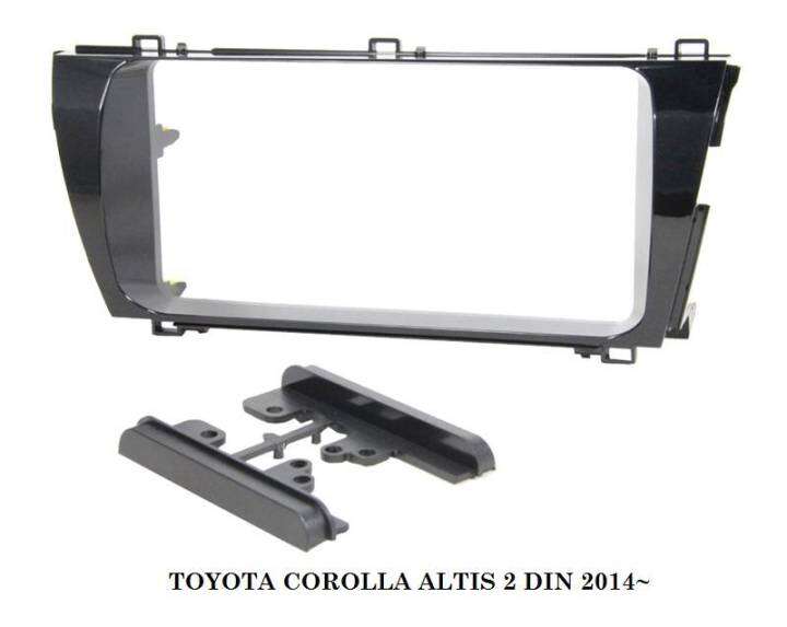 หน้ากากวิทยุ-toyota-corolla-altis-2014-2016-สำหรับติดตั้งเครื่องเล่นที่ไป-แบบ-2din7-หรือ-ใส่ปีกเสริมใส่เครื่อง-2din7-18cm