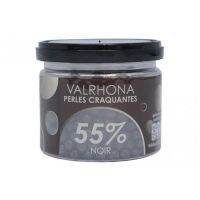 VALRHONA Perles craquantes 55% Noir เพิร์ลส์ ครากองเตส นัวร์ 55% ช๊อคโกแลตดำสอดไส้ขนมปังอบกรอบ 75 กรัม