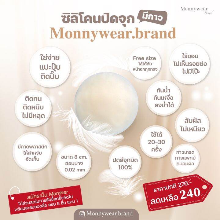 ปิดจุกมีกาว-ซิลิโคนปิดจุกแบบมีกาว-ปิดจุกมีกาวmonnywear