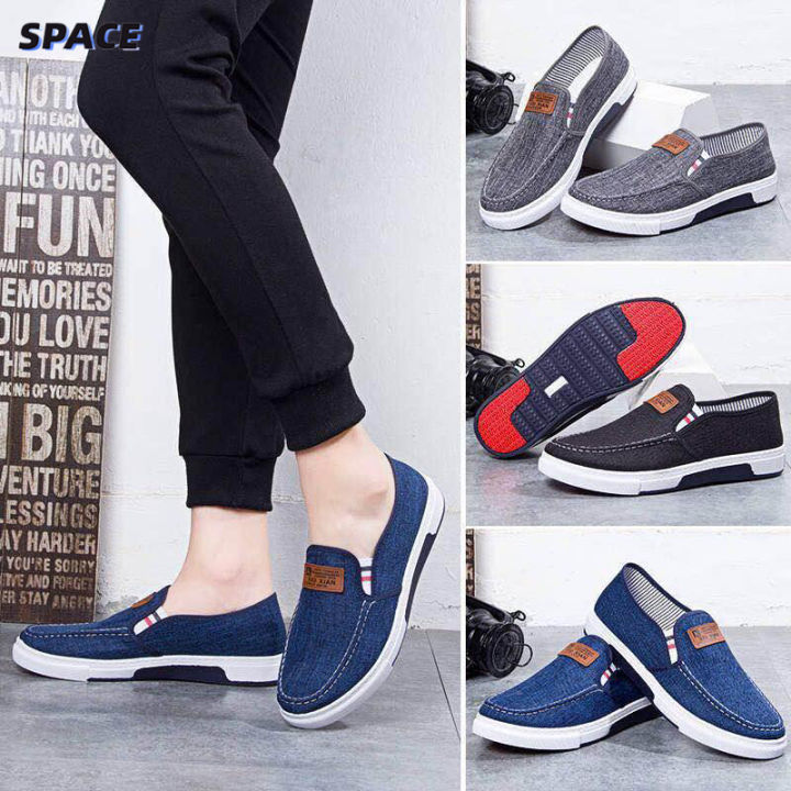 Space. Men's Denim Slip Ons Casual Loafers for Men #M200 (Standard Size ...