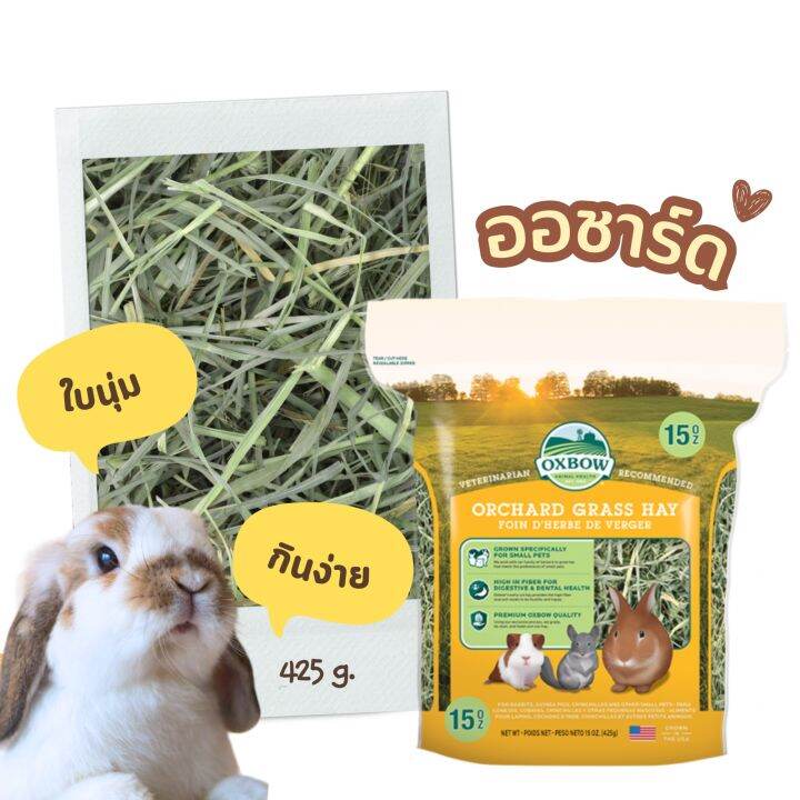 orchard-grass-hay-หญ้าออชาร์ด-ยี่ห้อ-oxbow-เหมาะสำหรับสัตว์ฟันเเทะโตเต็มวัยตั้งแต่-6-เดือนขึ้นไป