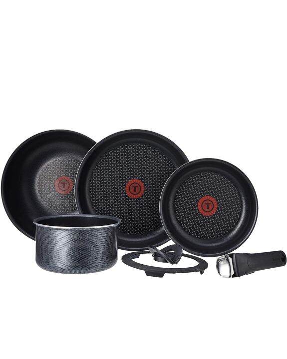 (Made in France) Tefal ingenio elegance 6pc nonstick cookware set. Grey