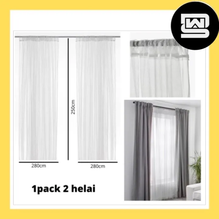 2 Pcs Lill Net Curtain Langsir Jaring, What Size Net Curtains Do I Need