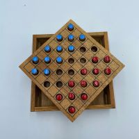 ของเล่นไม้เกมหมากฮอส หมากข้าม เกมหมากฮอสกระดาน เกมไม้หมากฮอส, กระดานหมากฮอส Checkers Colored, Wood Puzzle