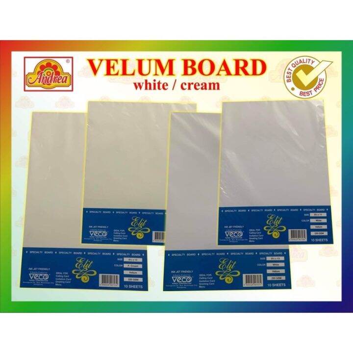VELUM BOARD LONG and SHORT CREAM /WHITE 10 Sheets Lazada PH