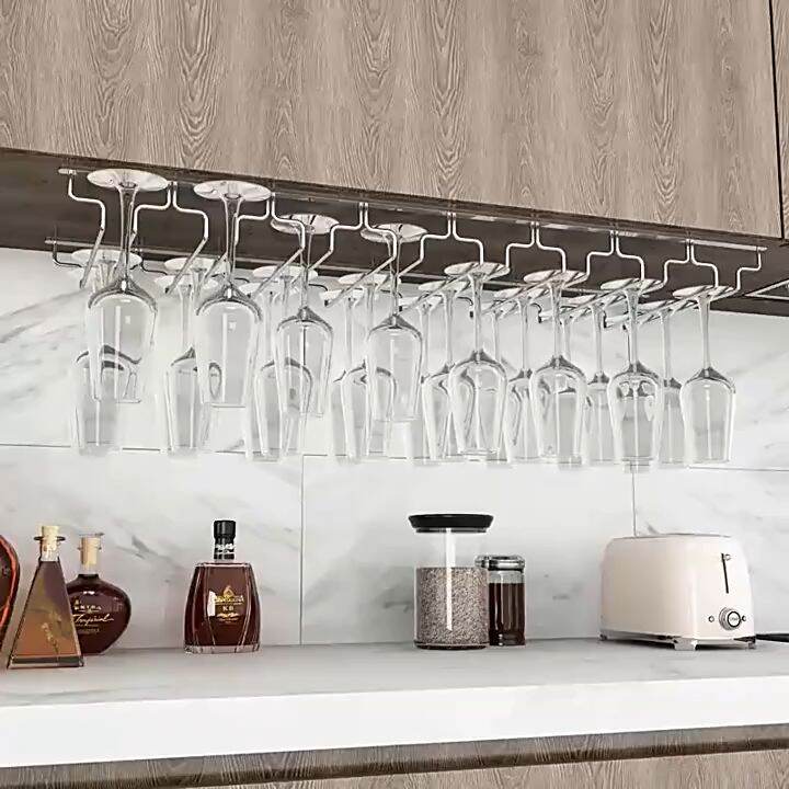 Stainless steel wine glass rack hanging display rack cup holder hanging