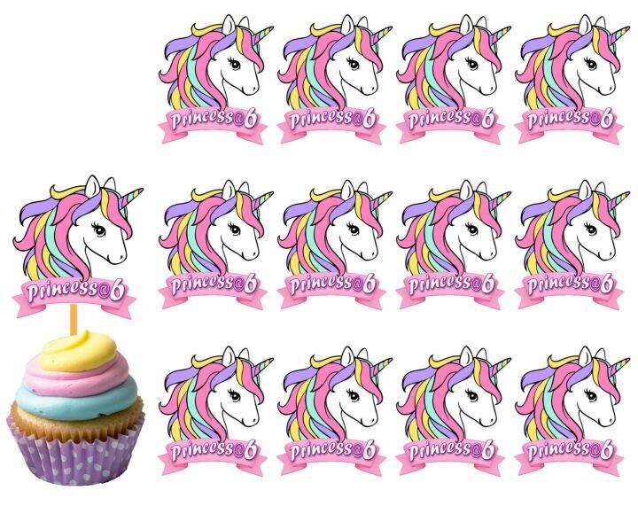 Personalized Unicorn cupcake topper (12pcs per pack) Lazada PH