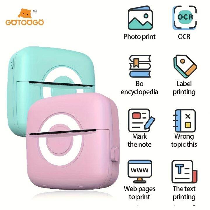 Portable Instant Photo Printer, Black And White Instant Mini Thermal