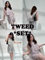 tweed set /  เซ็ตแขนกุด+กางเกงผ้าทวีต dressylismm