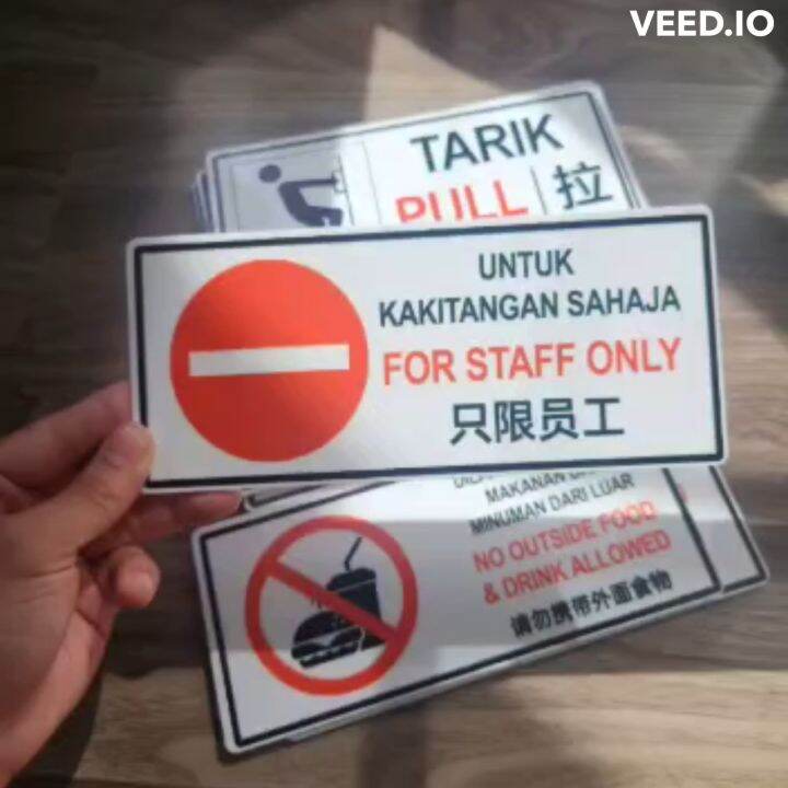 Acrylic signage Signage and warning signs daily use Papan Tanda