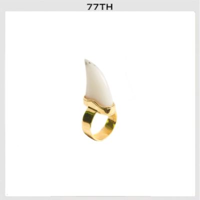 77th Marble Shark Tooth Ring