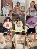 ?พร้อมส่ง?เสื้อยืดแขนสั้นลายการ์ตูนน่ารักมากๆ เสื้อสีขาวใส่แมทกับชุดไหนก็คือปัง