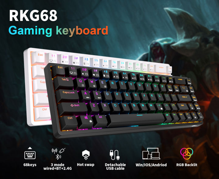 DIERYA DK63 60% Wireless Mechanical Gaming Keyboard *Black *Red