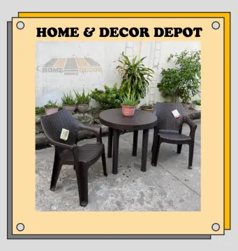 Home depot plastic table deals and chairs