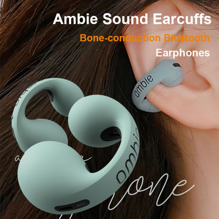 Ambie Sound Earcuffs Ear Bone Conduction Earring Type Wireless Bluetooth  Earphones IPX5 Waterproof Sport Headphones Earbuds | Lazada