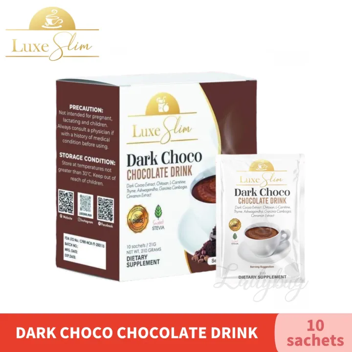 Luxe Slim Dark Choco Chocolate Drink (10 sachets) | Lazada PH