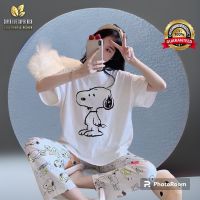 ชุดนอนราคาถูก?(ฟรีไซส์?)ชุดนอนลายน่ารัก✨?️?? เสื้อยืดแขนสั้น? + กางเกงขายาว?