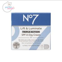 Hot!!! No7 Lift &amp; Luminate TRIPLE ACTION Day SPF15 PA+ 50มล. (ครีมกลางวัน) (ลดริ้วรอยร่องลึก)