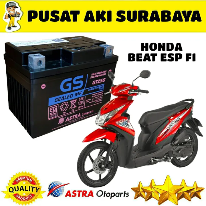 GARANSI ASLI AKI GS ASTRA GTZ5S 12 VOLT HONDA BEAT ESP FI SPACY CS 1