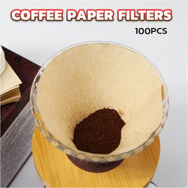 E.B. 100pcs Coffee Paper Filters for Pourover Coffee Home Cafe Kitchen