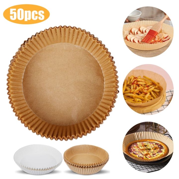 200/100/75/50/30/10PCS Air Fryer Disposable Paper Liner Non-Stick Natural Parchment  Paper Air Fryer Parchment Paper Liners Baking Paper Filters for AirFryer  Micro-wave Pans Accessories