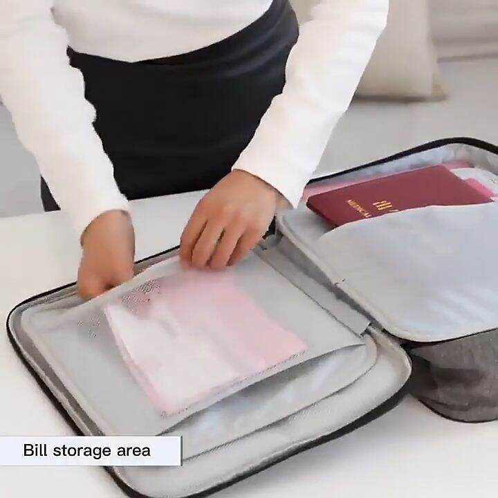 portable Waterproof 3 layer document storage bag Document Organizer