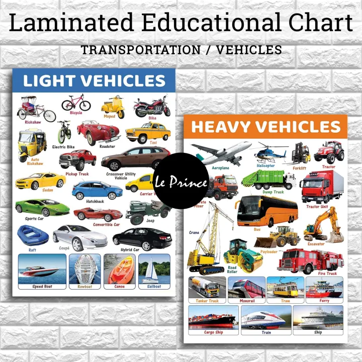 Transportation Chart A4 Size Laminated Educational Wall Chart Transport Names Types Of 4529