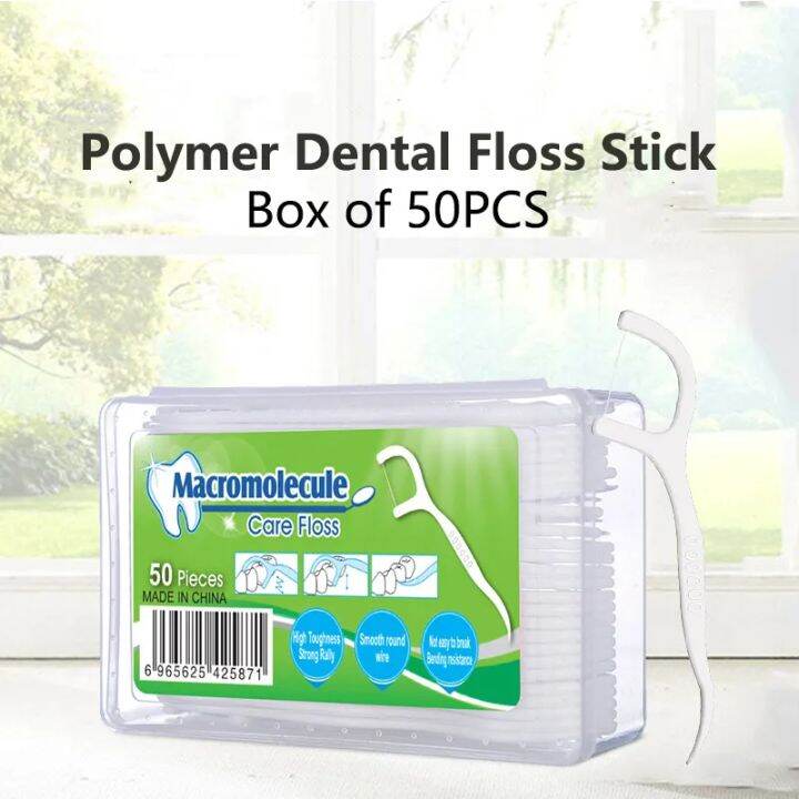 50pcs/pack Dental Floss Teeth Stick Toothpicks Floss Pick Dental
