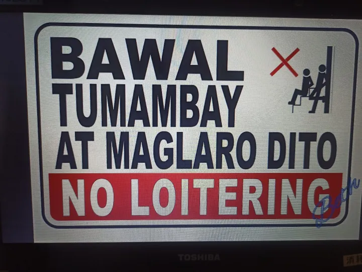 Bawal Tumambay At Maglaro Dito Signage Pvc Plastic (like Id) 7.8x11 