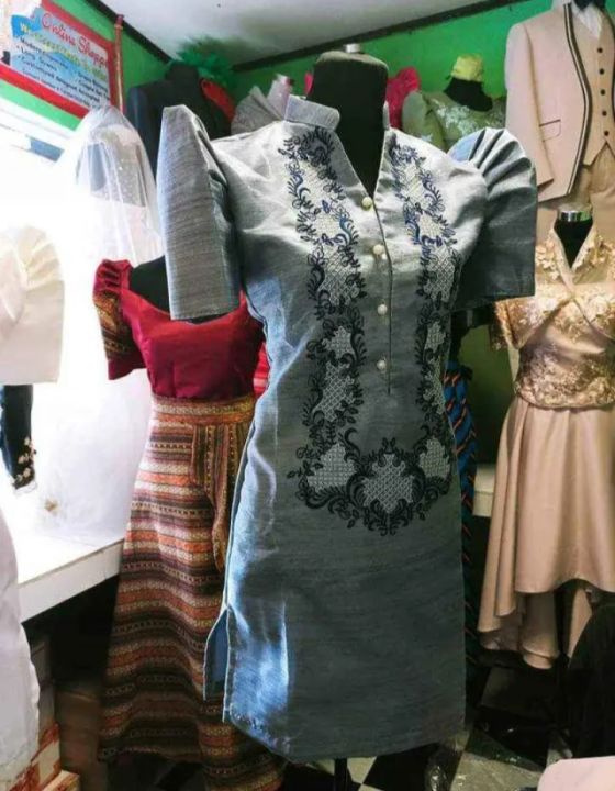 filipiniana lady dress Barong / embroidery design & Handpaint | Lazada PH