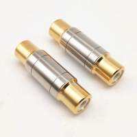 2 ชิ้น/ล็อต Dual RCA คุณภาพสูง RCA หญิงแจ็คซ็อกเก็ตอะแดปเตอร์ตรง Gold Plated สายลำโพง Extender