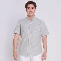 Manfair Shirt - The Stripe เสื้อเชิ้ตแขนสั้นผ้า Cotton Oxford 100% (MF032)