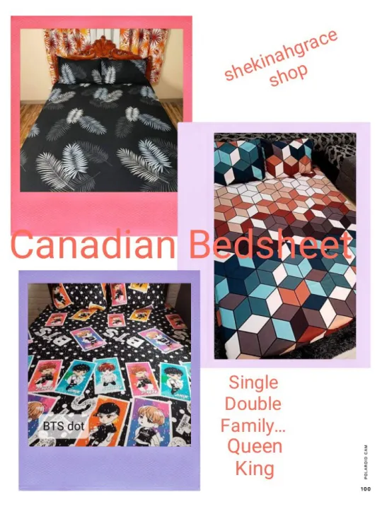 Canadian cotton bedsheet full garter Lazada PH