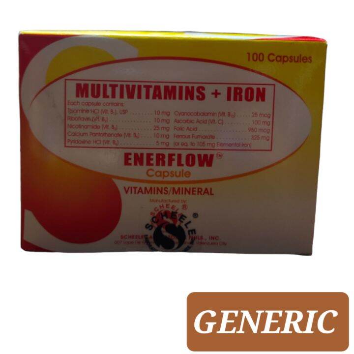 Multivitamins +Iron Enerflow Capsule 100's Lazada PH