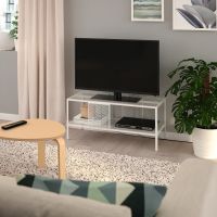 ชั้นวางทีวี ตู้วางทีวี อิเกีย ชั้นวางทีวีสีขาว BAGGEBO TV bench, metal/white90x35x40 cm