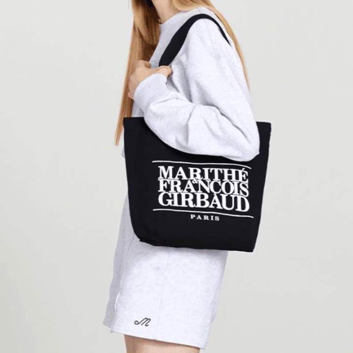 mari-bag-กระเป๋าผ้าแคนวาส-สกรีนลายโลโก้แบรนด์ดังเกาหลี