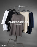 URTHE - เสื้อยืด แขนสั้น SUPERSIZE สกรีนลาย รุ่น SUPERSIZE 2.0