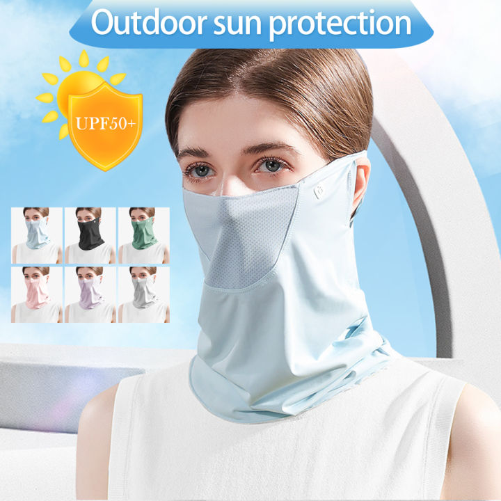 Gb Outdoor Ice Silk Sunscreen Mask Summer UPF50+ Anti-UV Face Cover ...