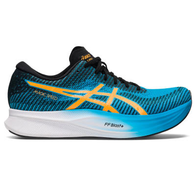 ASICS : MAGIC SPEED 2 MEN RUNNING ผู้ชาย รองเท้าวิ่ง ของแท้ หน้ากว้าง 2E ISLAND BLUE/ORANGE POP